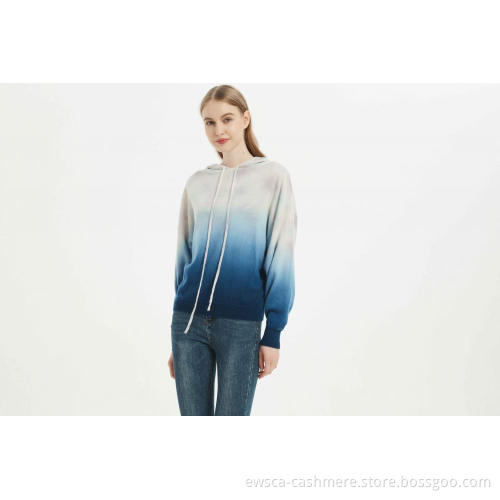 Women Dip Dye Pure Cashmere Pullover